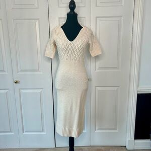 Moda International Cream Knit Sweater Dress in Size M